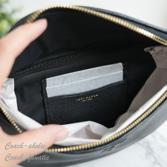 NWT Tory Burch Thea Black Pebbled Leather Belt Bag Fanny Pack 165917 - Picture 8 of 8